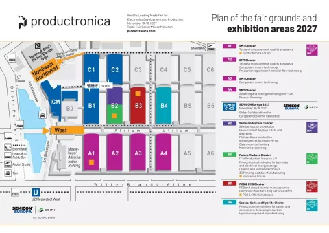 SEMICON Europa & productronica 2027 fairgrounds map